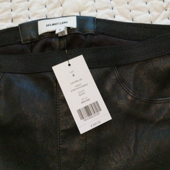 Helmut Lang Plonge Leather Leggings Pant Black - Picture 6 of 7